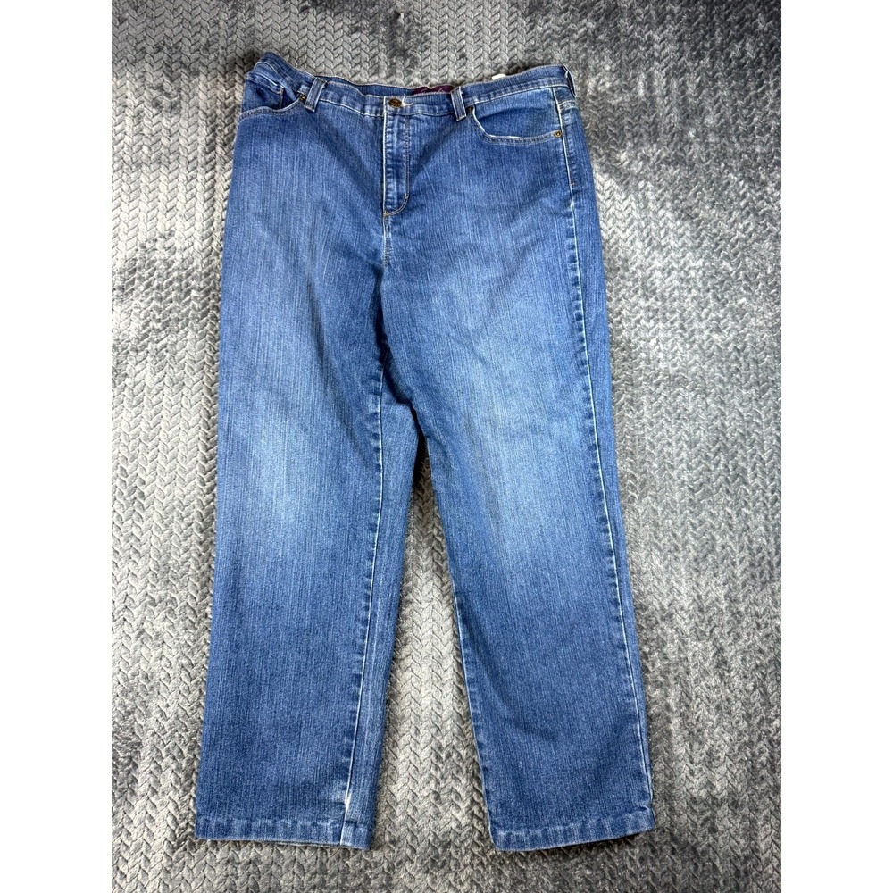 Gloria Vanderbilt Jeans Womens 16P 34x26 Blue Cotton Stretch‎ Outdoor Wide Leg